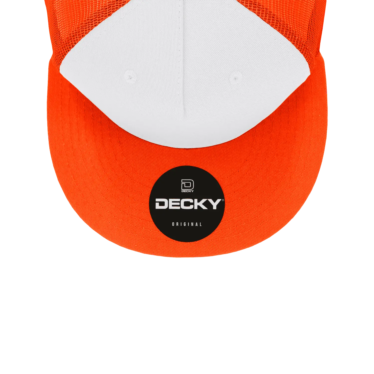 Decky 1040 Classic 5 Panel Trucker Cap - White Orange - White Orange / One Size Fits Most