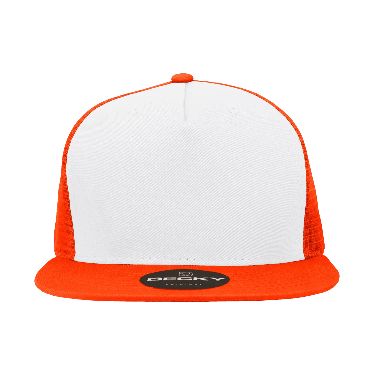Decky 1040 Classic 5 Panel Trucker Cap - White Orange - White Orange / One Size Fits Most