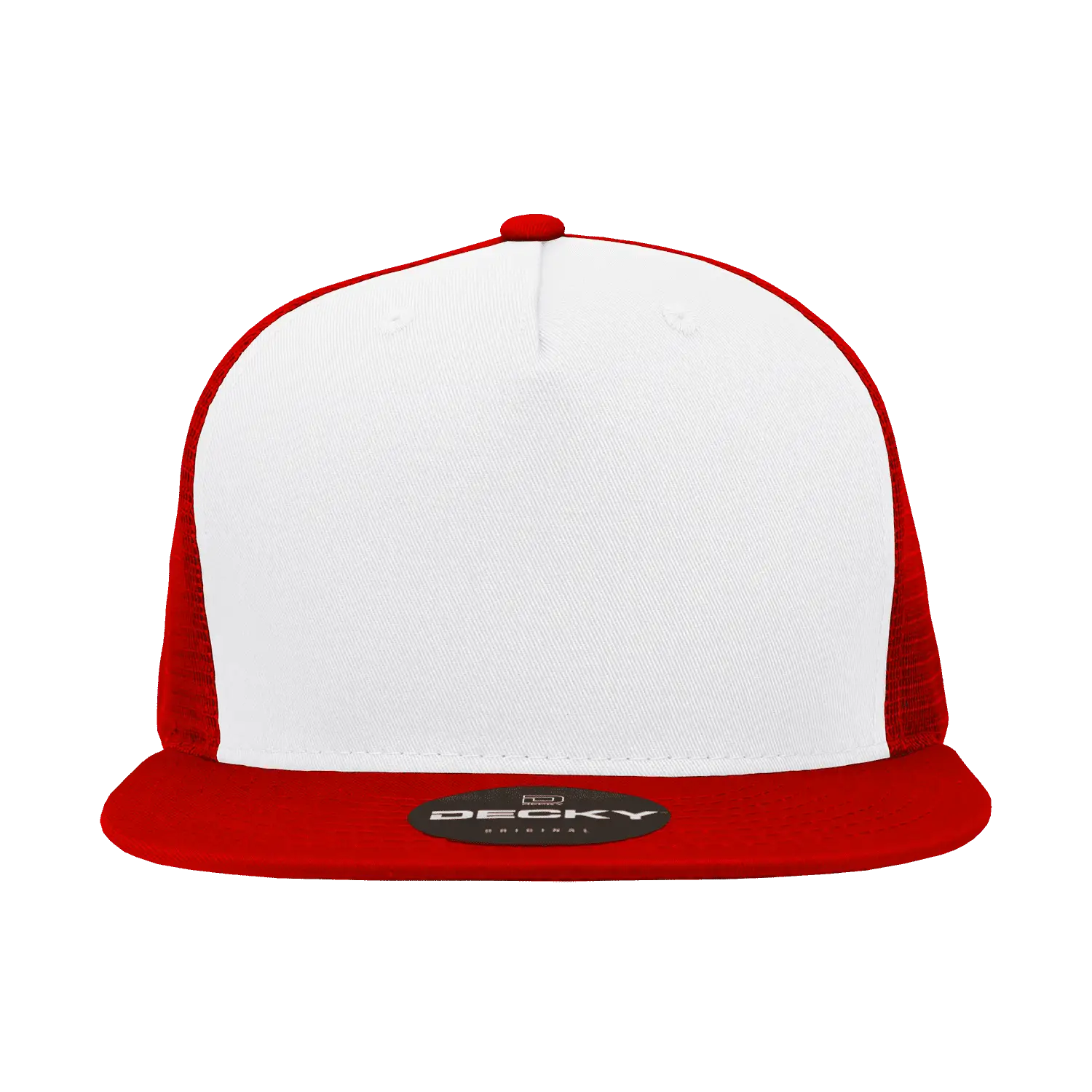 Decky 1040 Classic 5 Panel Trucker Cap - White Red - White Red / One Size Fits Most
