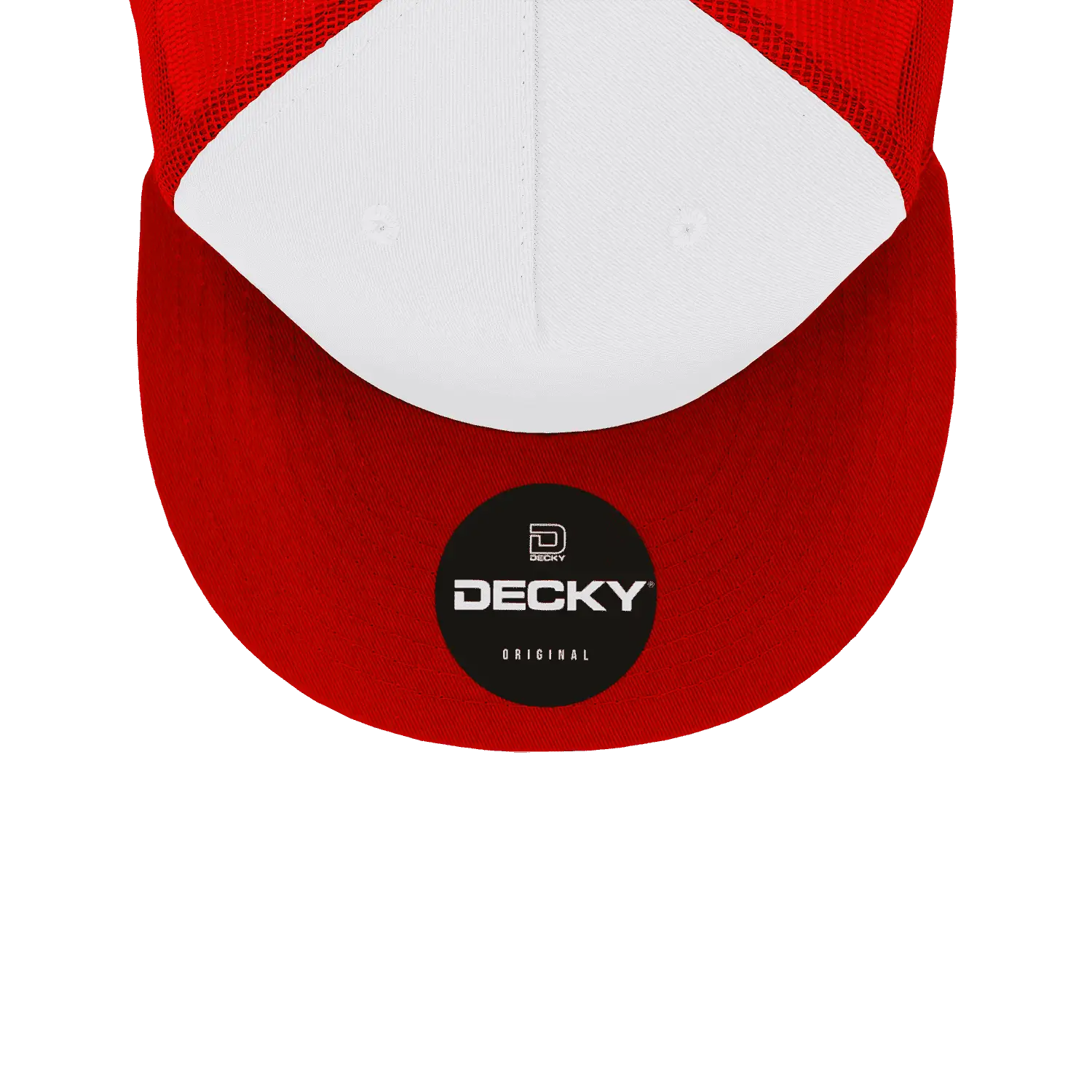 Decky 1040 Classic 5 Panel Trucker Cap - White Red - White Red / One Size Fits Most
