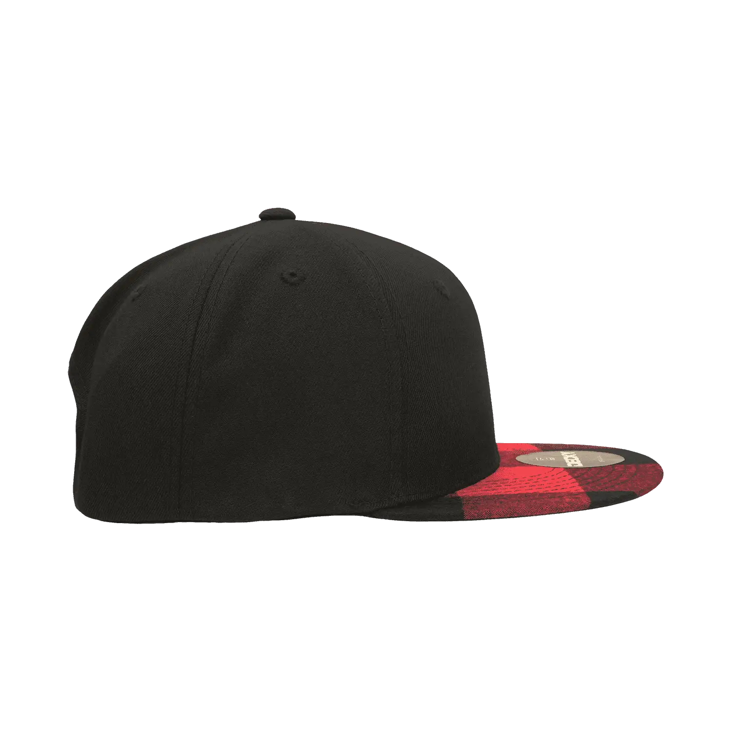 Decky 1045 Plaid Flat Bill Snapback Cap - Black Red - Black Red / One Size Fits Most