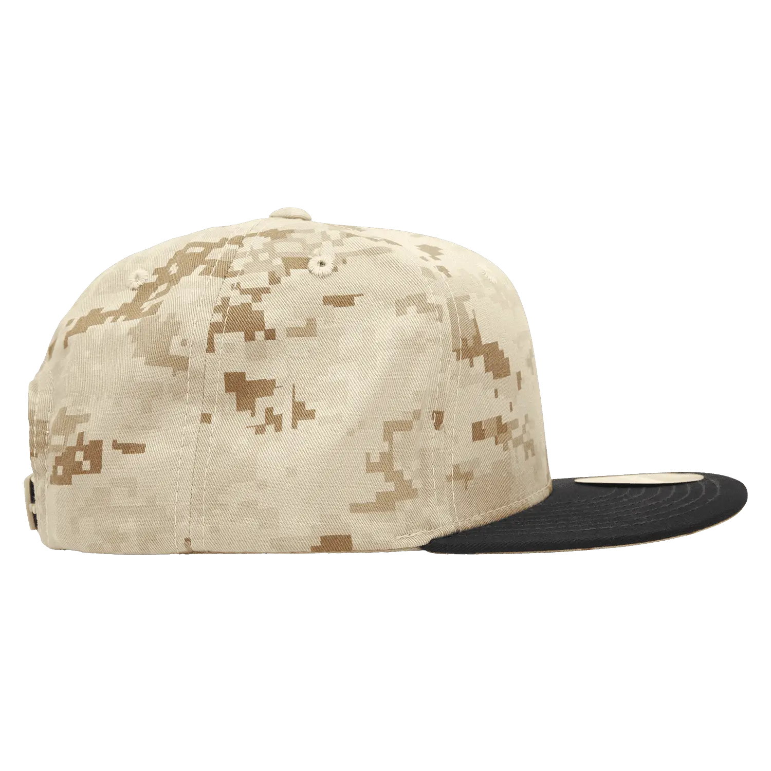 Decky 1047 Digital Camo Snapback Cap - Black Desert Camo - Sand Black / One Size Fits Most