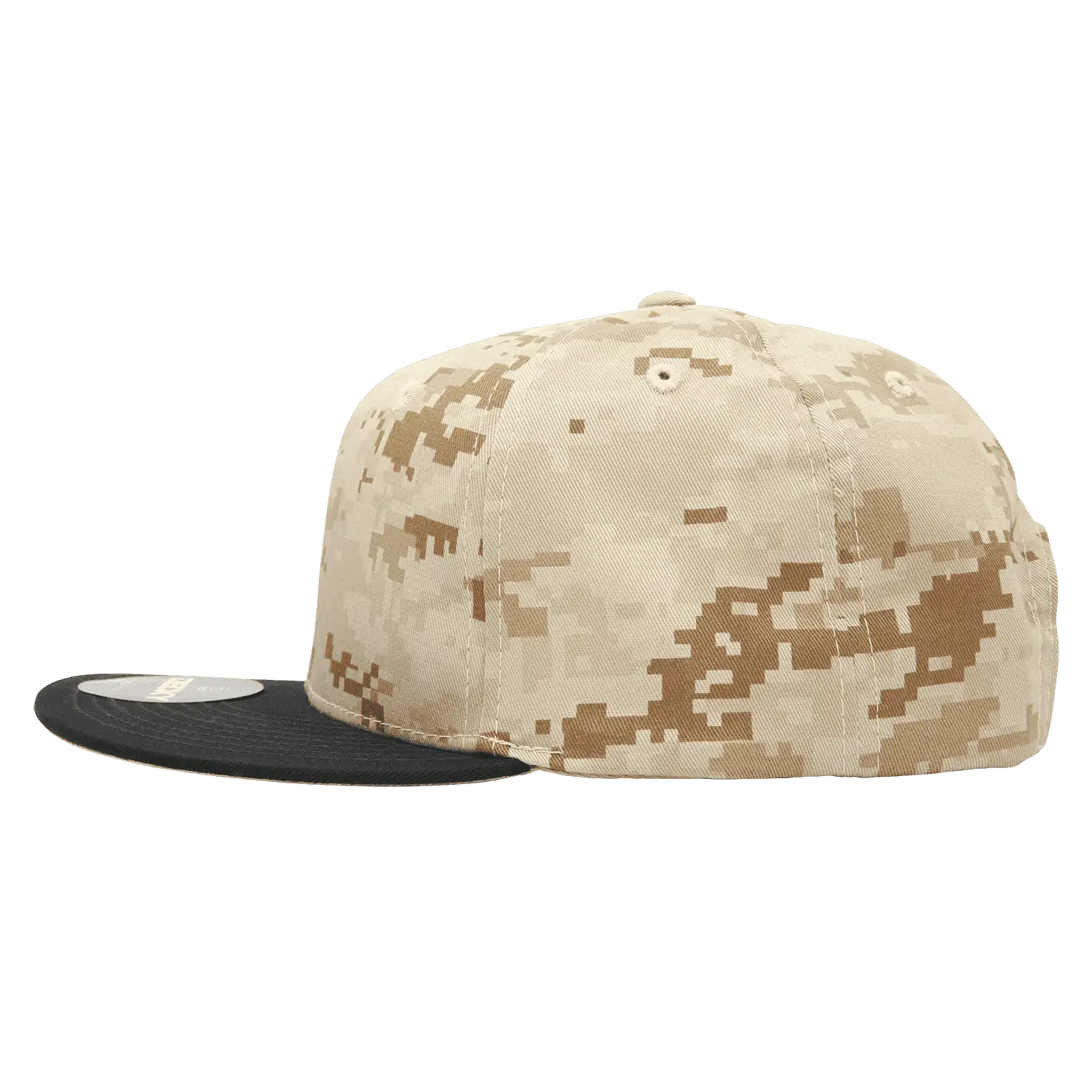 Decky 1047 Digital Camo Snapback Cap - Black Desert Camo - Sand Black / One Size Fits Most