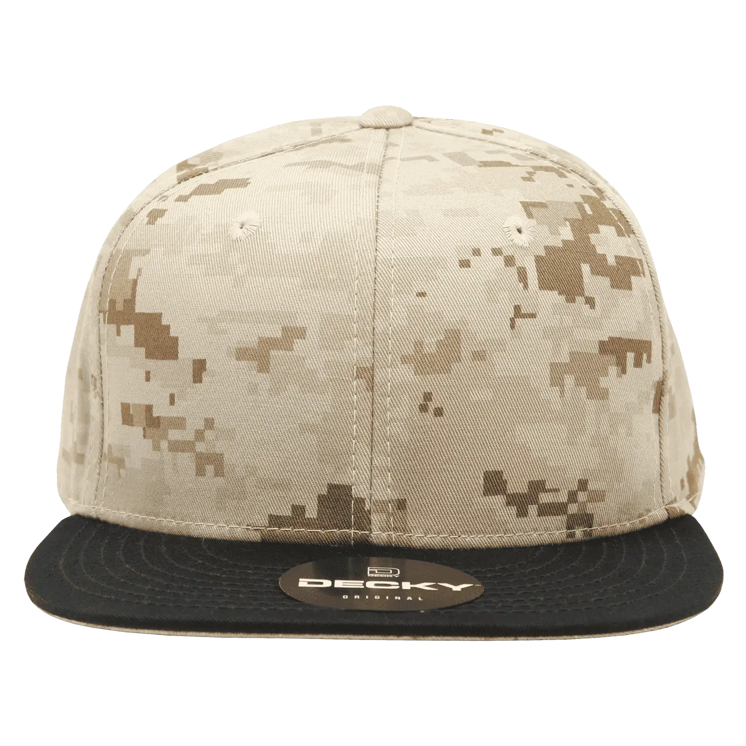 Decky 1047 Digital Camo Snapback Cap - Black Desert Camo - Sand Black / One Size Fits Most
