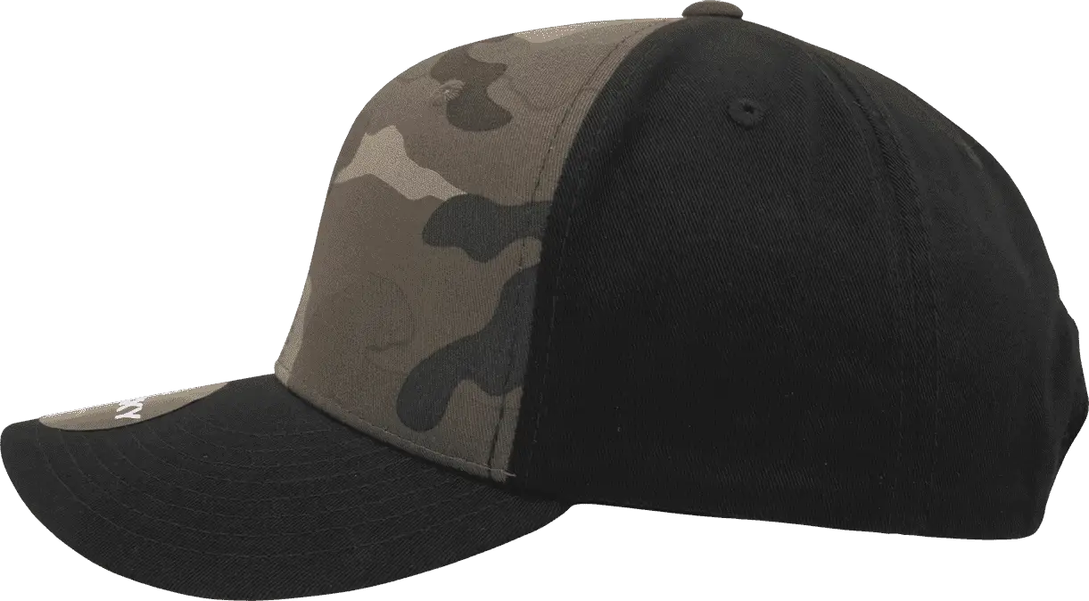 Decky 1048 Camo Curve Bill Baseball Cap - Black Woodland Camo - Black Woodland / One Size Fits Most