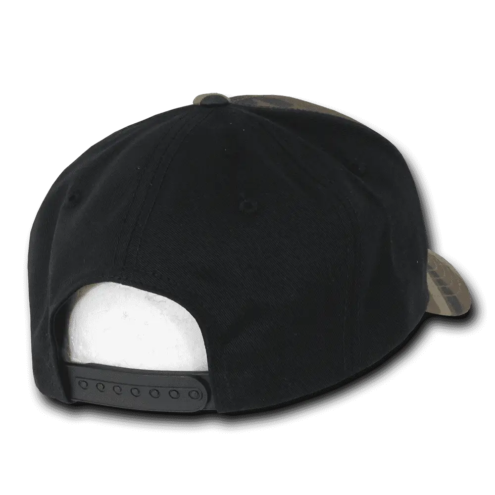 Decky 1048 Camo Curve Bill Baseball Cap - Woodland Camo Black - Muti-Color / One Size Fits Most