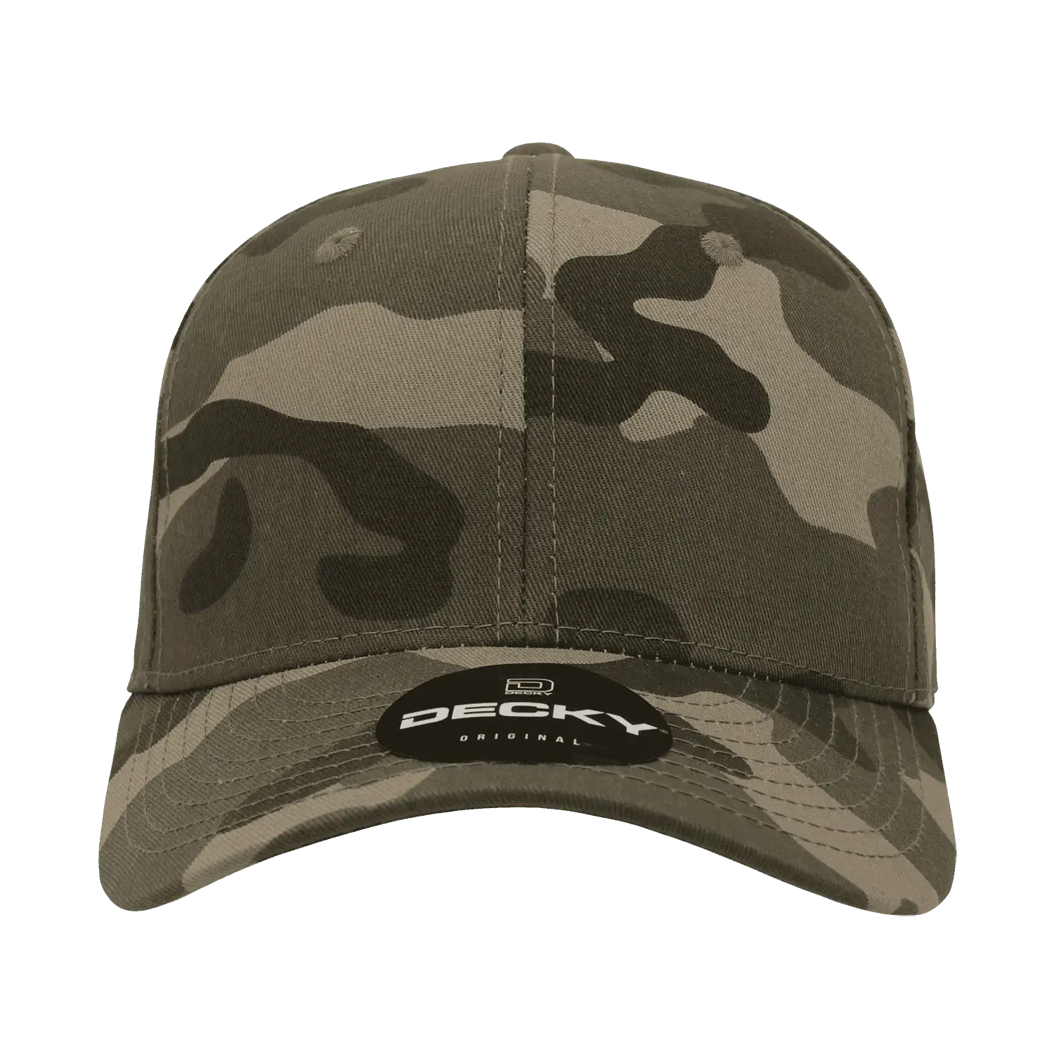 Decky 1048 Camo Curve Bill Baseball Cap - Woodland Camo - Woodland Camo / One Size Fits Most