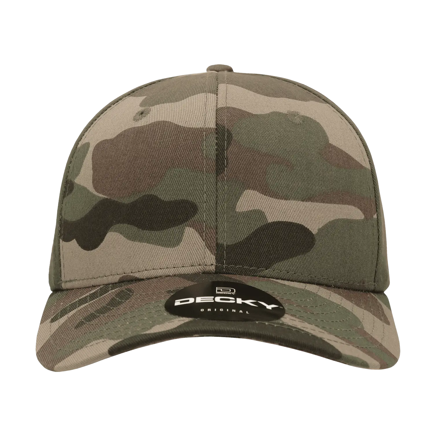 Decky 1048 Camo Curve Bill Baseball Cap Woodland Olive Woodland Olive / One Size Fits Most