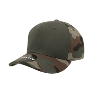 Decky 1048 Camo Curve Bill Baseball Cap Woodland Camo Olive Woodland Olive / One Size Fits Most