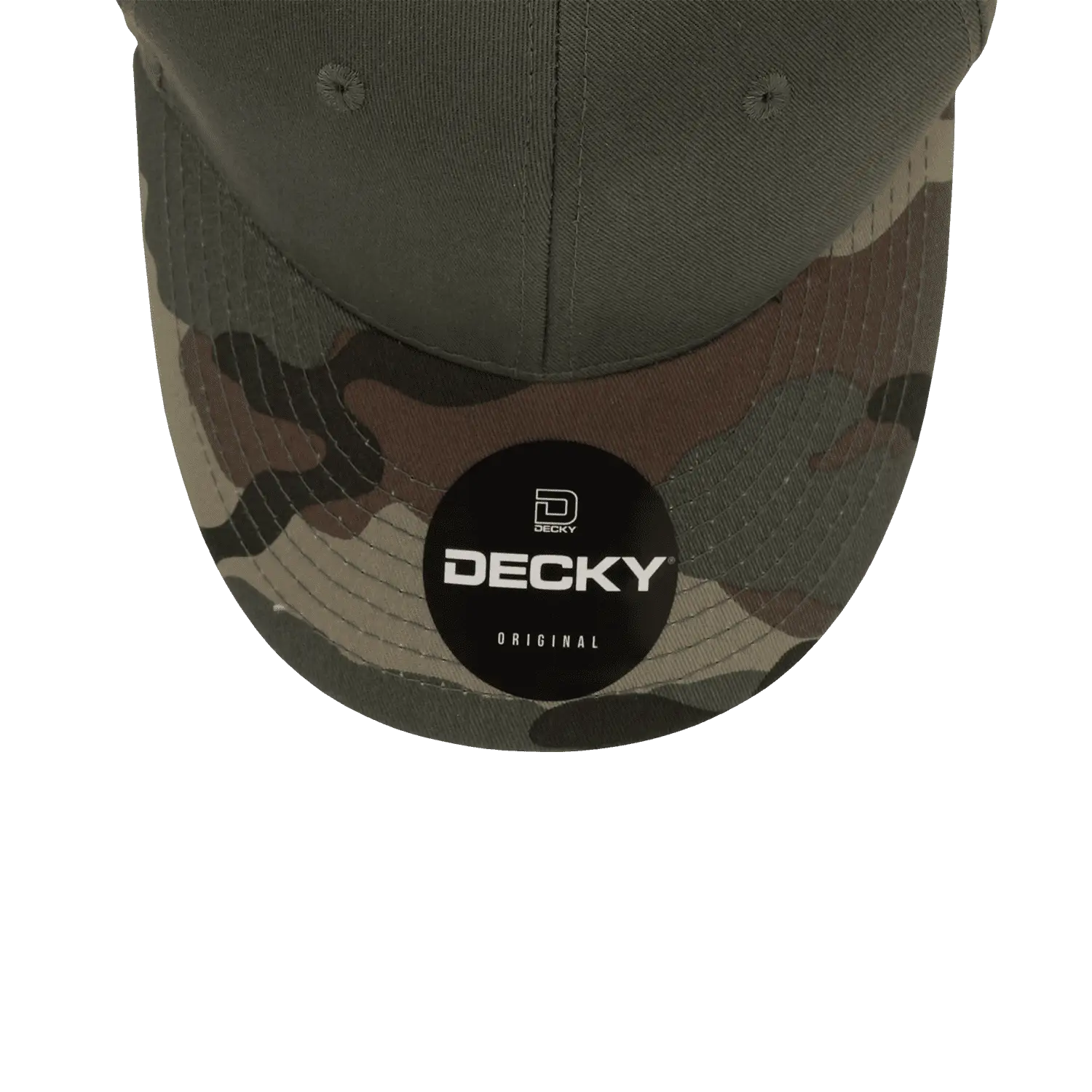 Decky 1048 Camo Curve Bill Baseball Cap - Woodland Camo Olive - Woodland Olive / One Size Fits Most