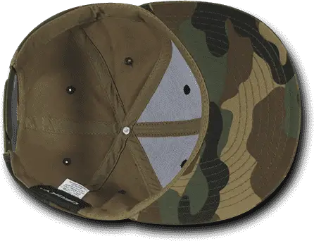 Decky 1049 Camo Cotton Snapback Cap - Black Woodland Camo - Black Woodland / One Size Fits Most