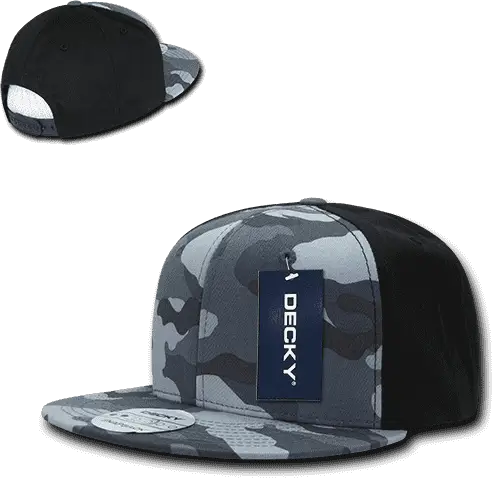 Decky 1049 Camo Cotton Snapback Cap - Urban Camo Black - Urban Camo Black / One Size Fits Most