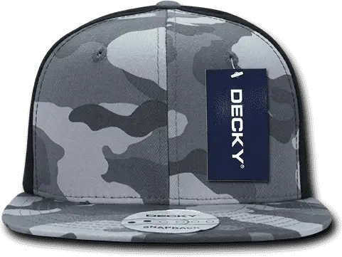 Decky 1049 Camo Cotton Snapback Cap - Urban Camo Black - Urban Camo Black / One Size Fits Most