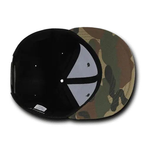 Decky 1049 Camo Cotton Snapback Cap - Woodland Camo Woodland Camo Black - Muti-Color / One Size Fits Most