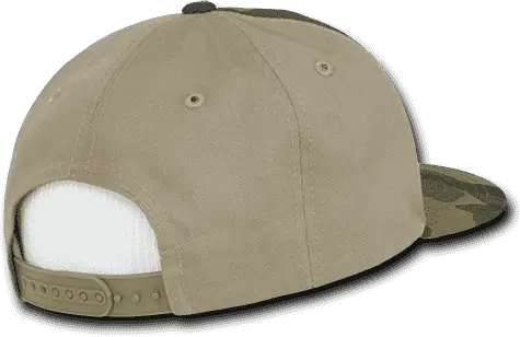 Decky 1049 Camo Cotton Snapback Cap - Woodland Camo Khanki - Woodland Khanki / One Size Fits Most