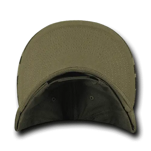 Decky 1049 Camo Cotton Snapback Cap - Woodland Olive - Woodland Olive / One Size Fits Most