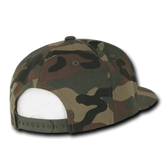 Decky 1049 Camo Cotton Snapback Cap Woodland Camo Olive Woodland Olive / One Size Fits Most