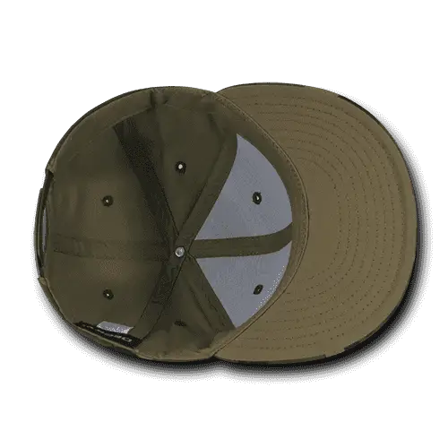 Decky 1049 Camo Cotton Snapback Cap - Woodland Camo Olive - Woodland Olive / One Size Fits Most