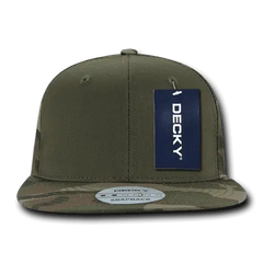 Decky 1049 Camo Cotton Snapback Cap Woodland Camo Olive Woodland Olive / One Size Fits Most
