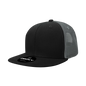 Decky 1052 6 Panel Flat Bill Trucker Cap - Black Charcoal - Black Dark Gray / One Size Fits Most