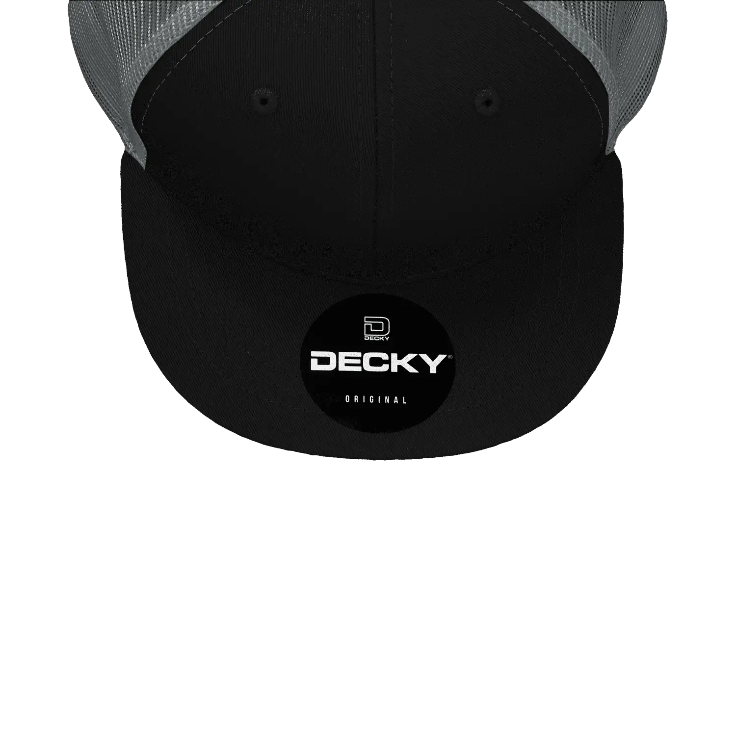 Decky 1052 6 Panel Flat Bill Trucker Cap - Black Charcoal - Black Dark Gray / One Size Fits Most