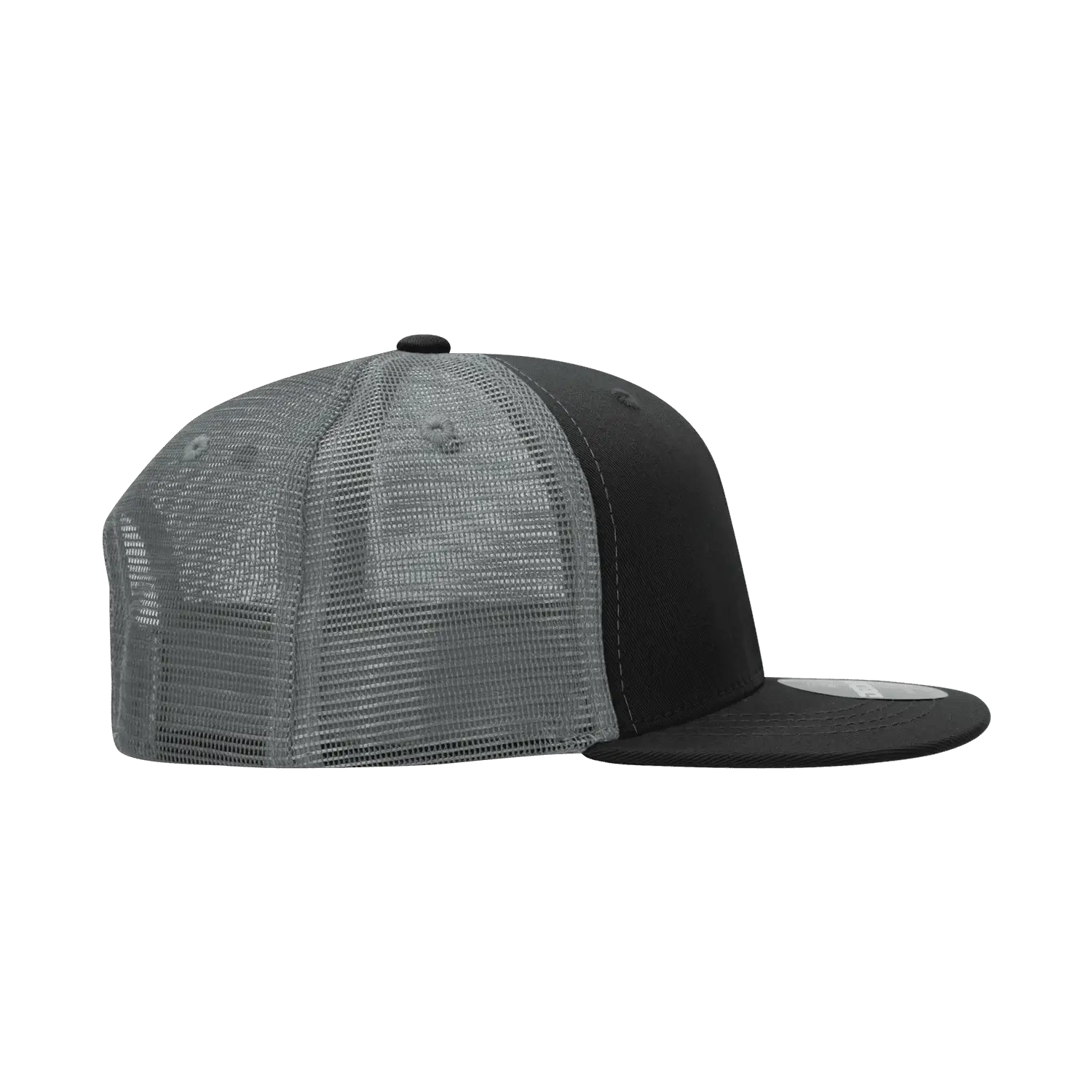 Decky 1052 6 Panel Flat Bill Trucker Cap - Black Charcoal - Black Dark Gray / One Size Fits Most