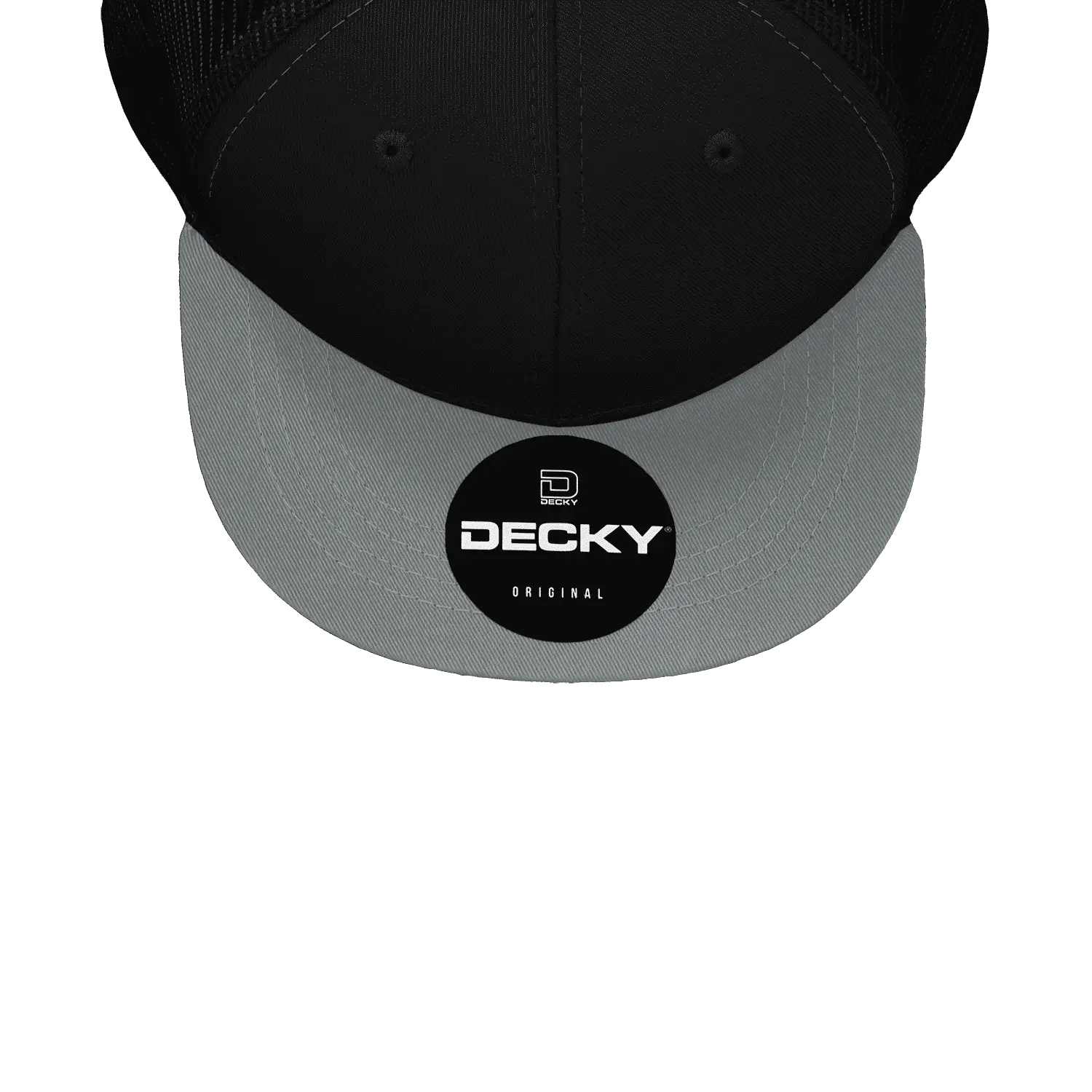 Decky 1052 6 Panel Flat Bill Trucker Cap - Black Dark Gray - Black Dark Gray / One Size Fits Most