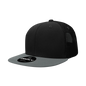 Decky 1052 6 Panel Flat Bill Trucker Cap - Black Dark Gray - Black Dark Gray / One Size Fits Most