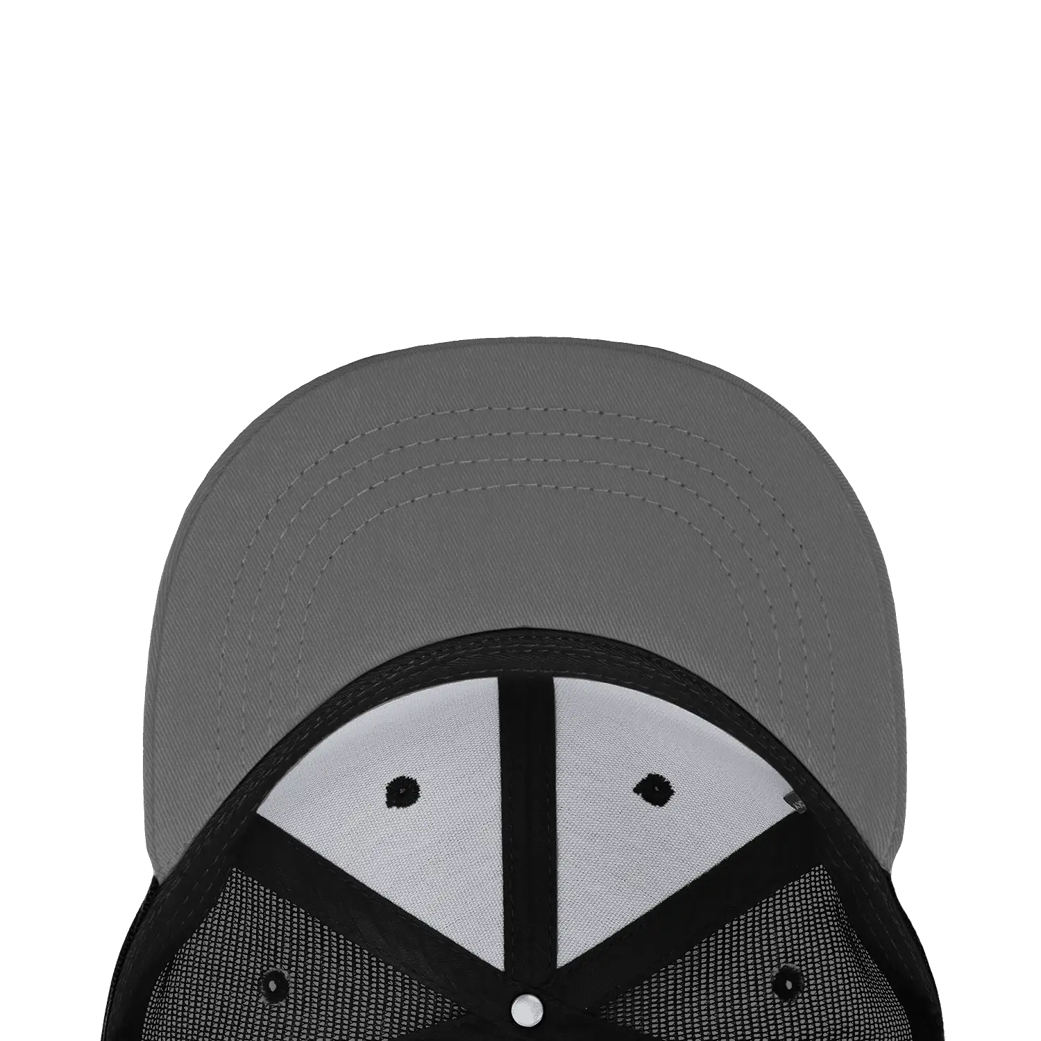 Decky 1052 6 Panel Flat Bill Trucker Cap - Black Dark Gray - Black Dark Gray / One Size Fits Most