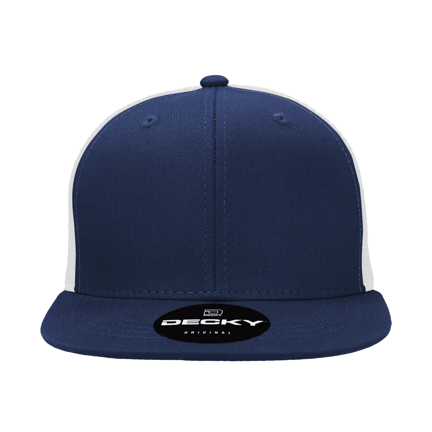Decky 1052 6 Panel Flat Bill Trucker Cap - Navy White - Navy White / One Size Fits Most