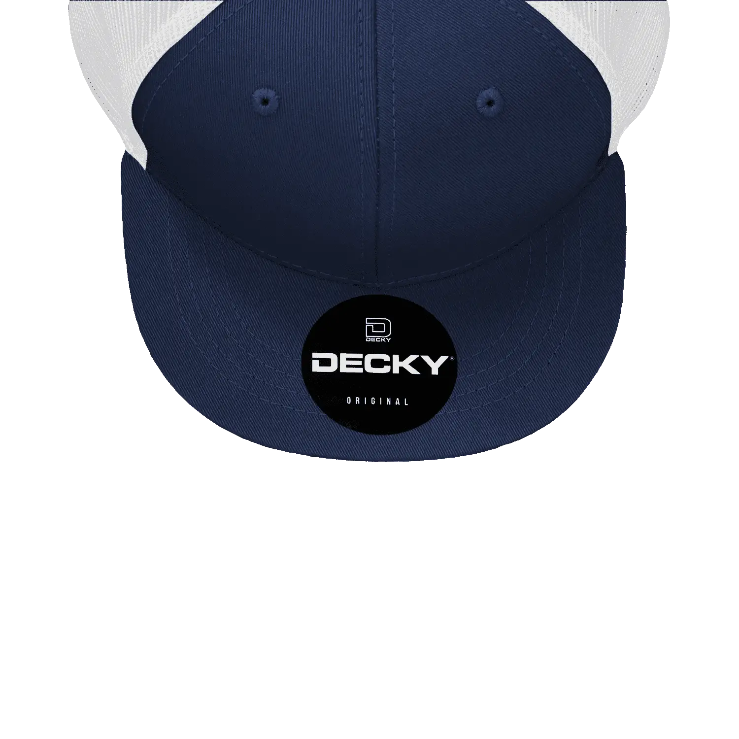 Decky 1052 6 Panel Flat Bill Trucker Cap - Navy White - Navy White / One Size Fits Most