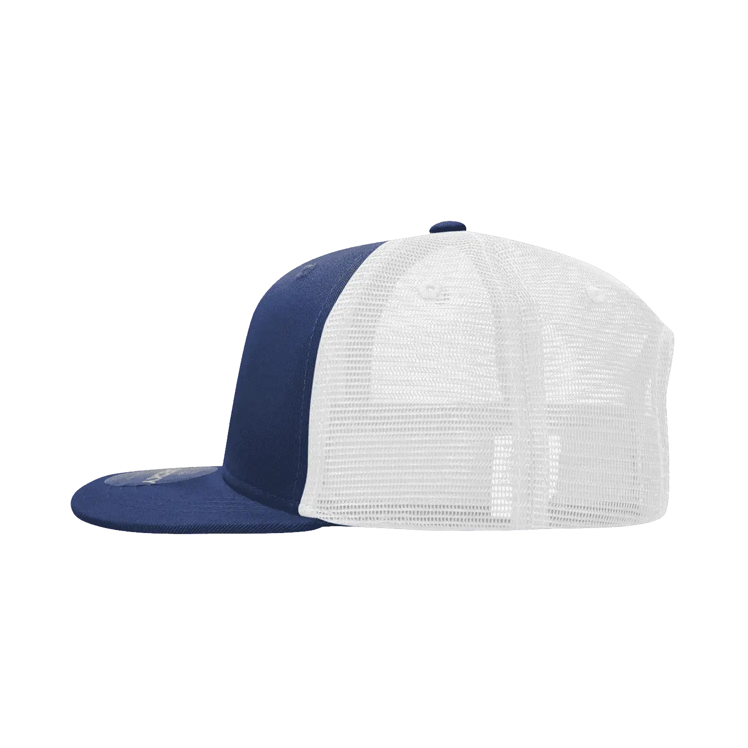 Decky 1052 6 Panel Flat Bill Trucker Cap - Navy White - Navy White / One Size Fits Most