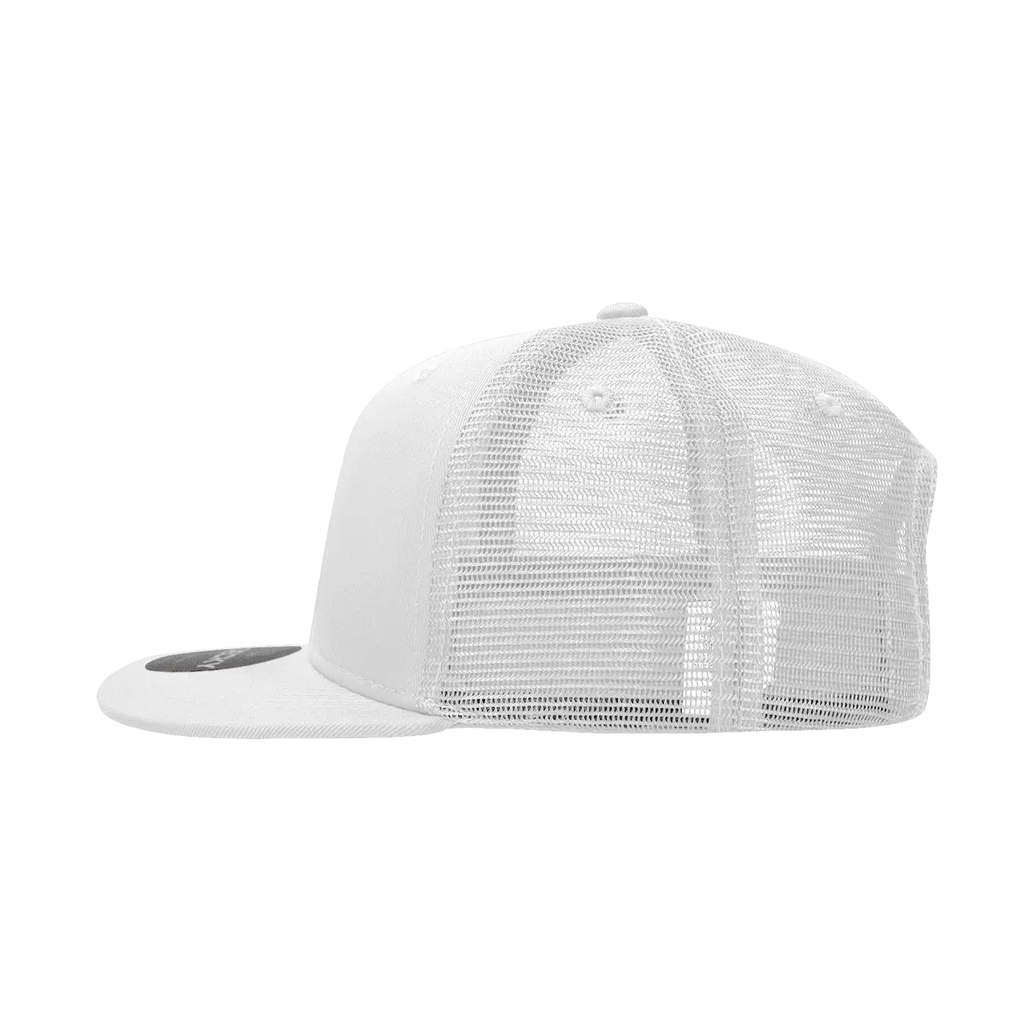 Decky 1052 6 Panel Flat Bill Trucker Cap - White - White / One Size Fits Most