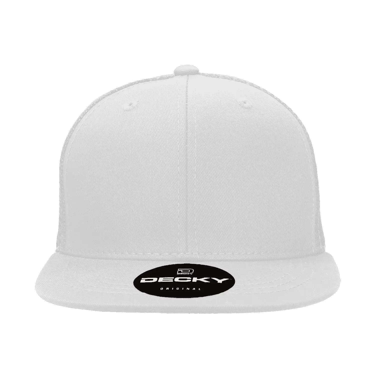 Decky 1052 6 Panel Flat Bill Trucker Cap - White - White / One Size Fits Most