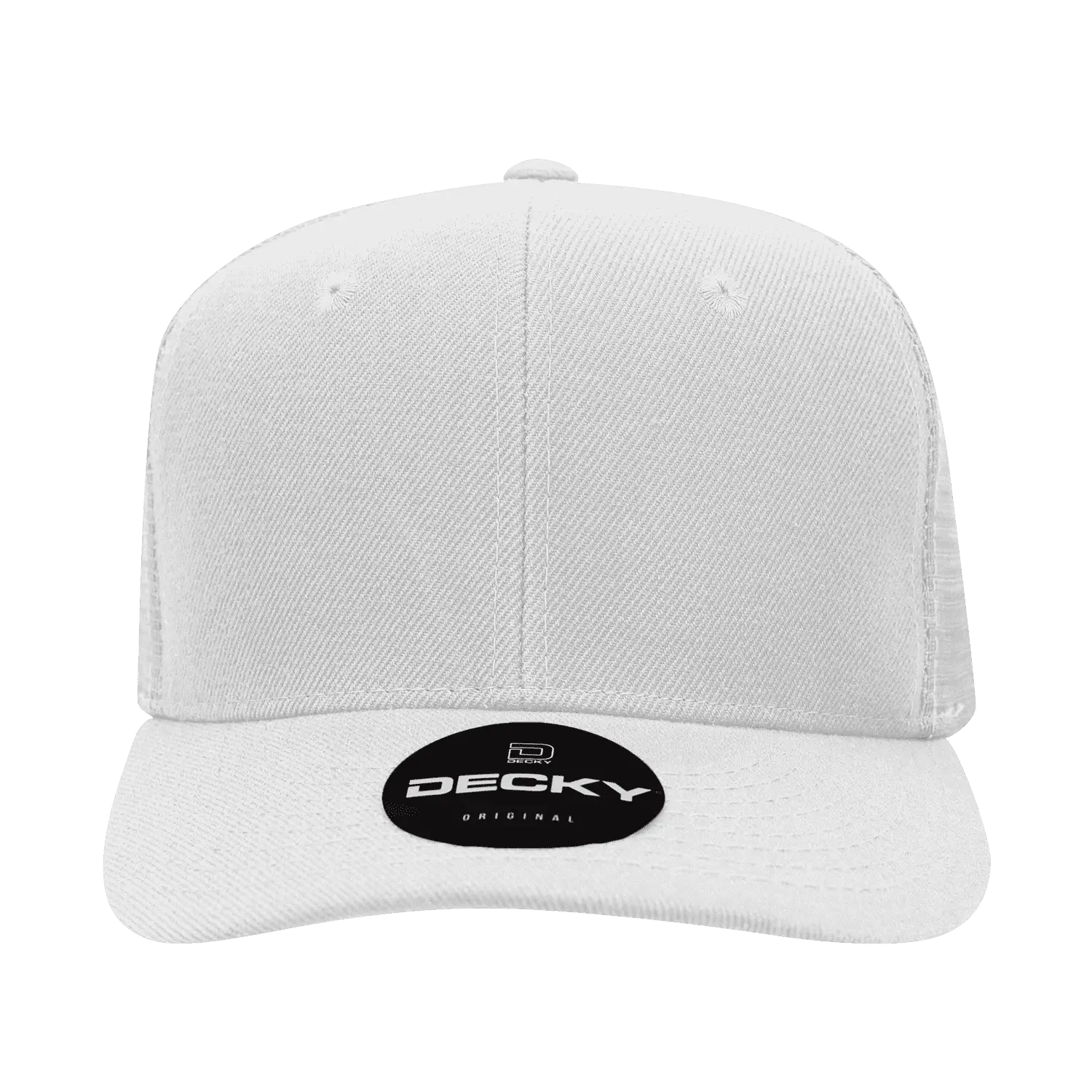 Decky 1053 6 Panel Curve Bill Trucker Cap - White - White / One Size Fits Most