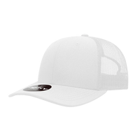 Decky 1053 6 Panel Curve Bill Trucker Cap - White - White / One Size Fits Most