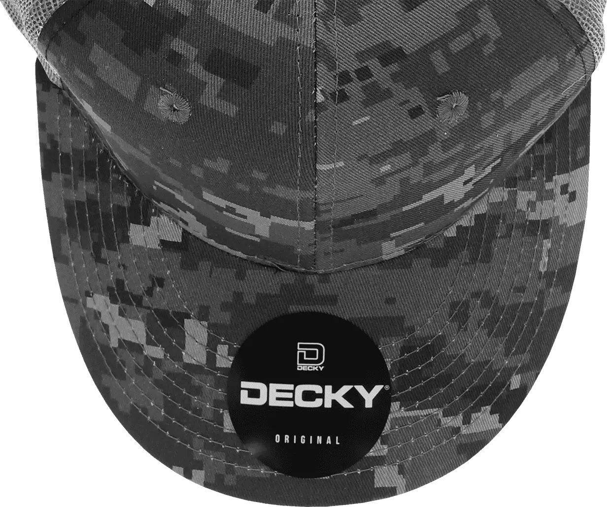 Decky 1054 Cotton Curve Bill Trucker Cap - NTG Camo Charcoal - NTG Camo Charcoal / One Size Fits Most