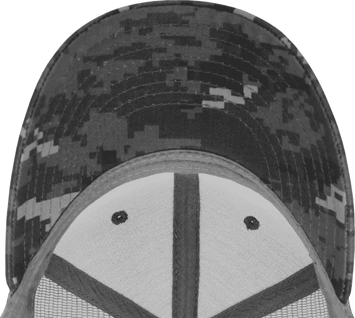 Decky 1054 Cotton Curve Bill Trucker Cap - NTG Camo Charcoal - NTG Camo Charcoal / One Size Fits Most