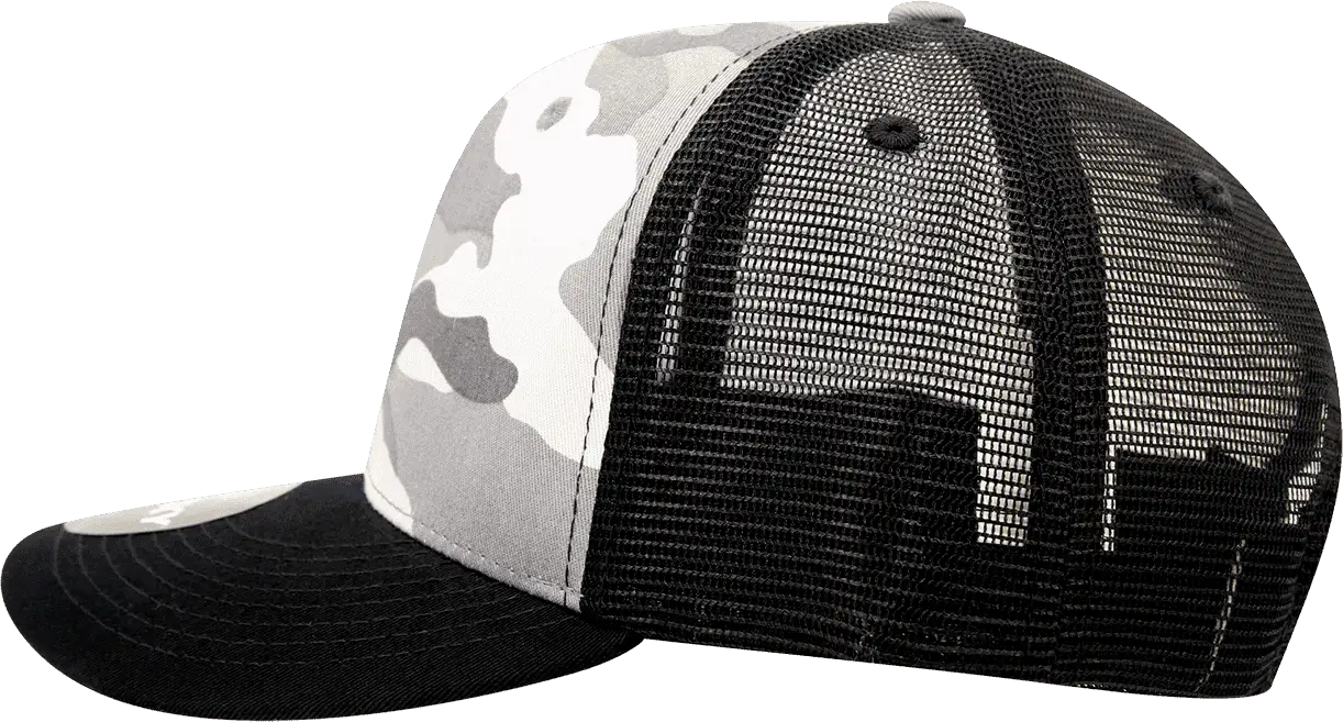 Decky 1054 Cotton Curve Billl Trucker Cap - Black Urban Camo Black - Black Urban Camo Black / One Size Fits Most