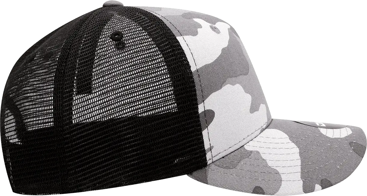 Decky 1054 Cotton Curve Billl Trucker Cap - Black Urban Camo Black - Black Urban Camo Black / One Size Fits Most