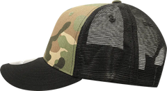 Decky 1054 Cotton Curve Billl Trucker Cap Black Woodland Camo Black Woodland / One Size Fits Most