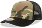 Decky 1054 Cotton Curve Billl Trucker Cap Black Woodland Camo Black Woodland / One Size Fits Most