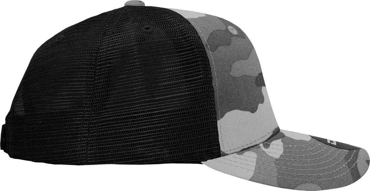 Decky 1054 Cotton Curve Billl Trucker Cap - Urban Camo Black - Urban Camo Black / One Size Fits Most