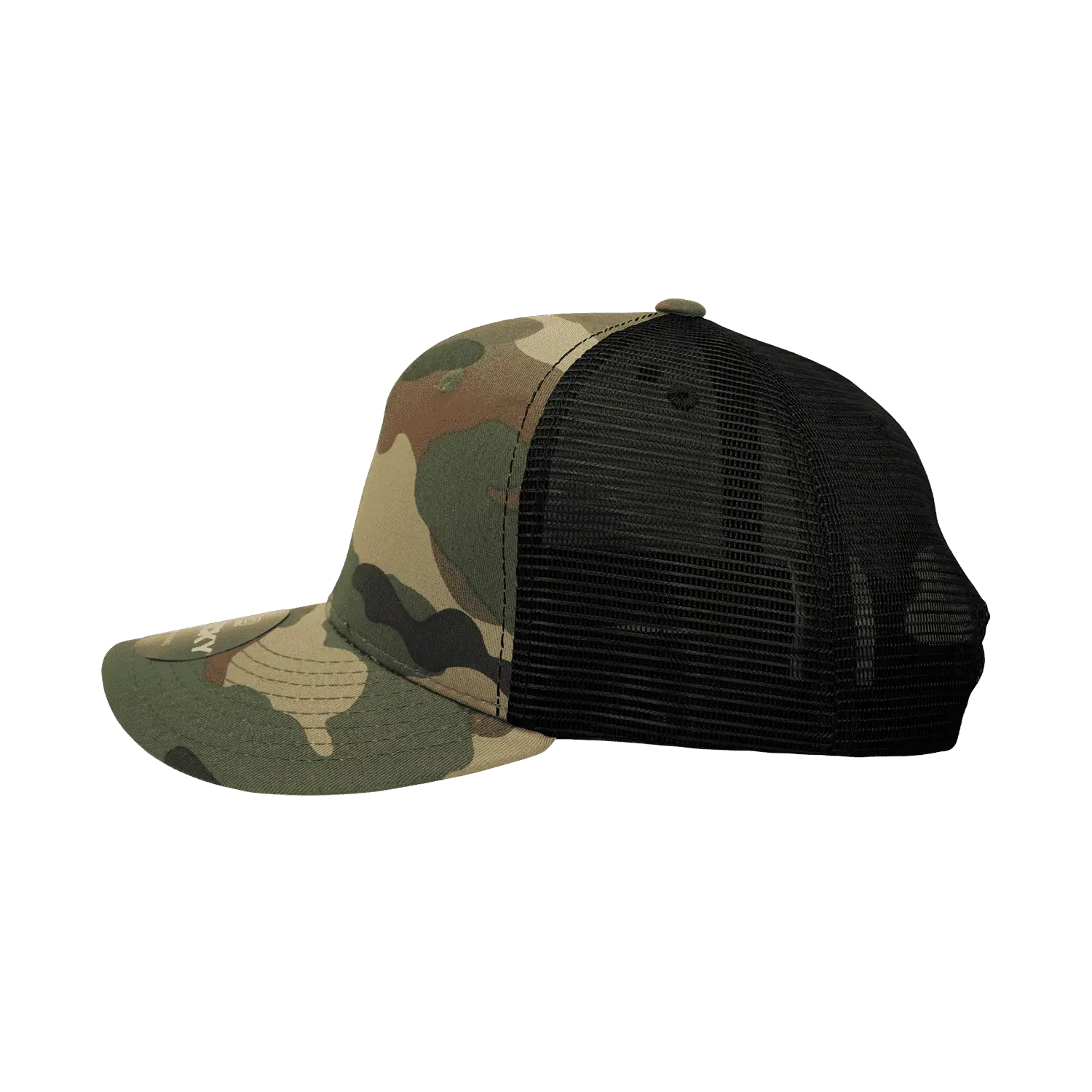 Decky 1054 Cotton Curve Billl Trucker Cap - Woodland Camo Black - Muti-Color / One Size Fits Most