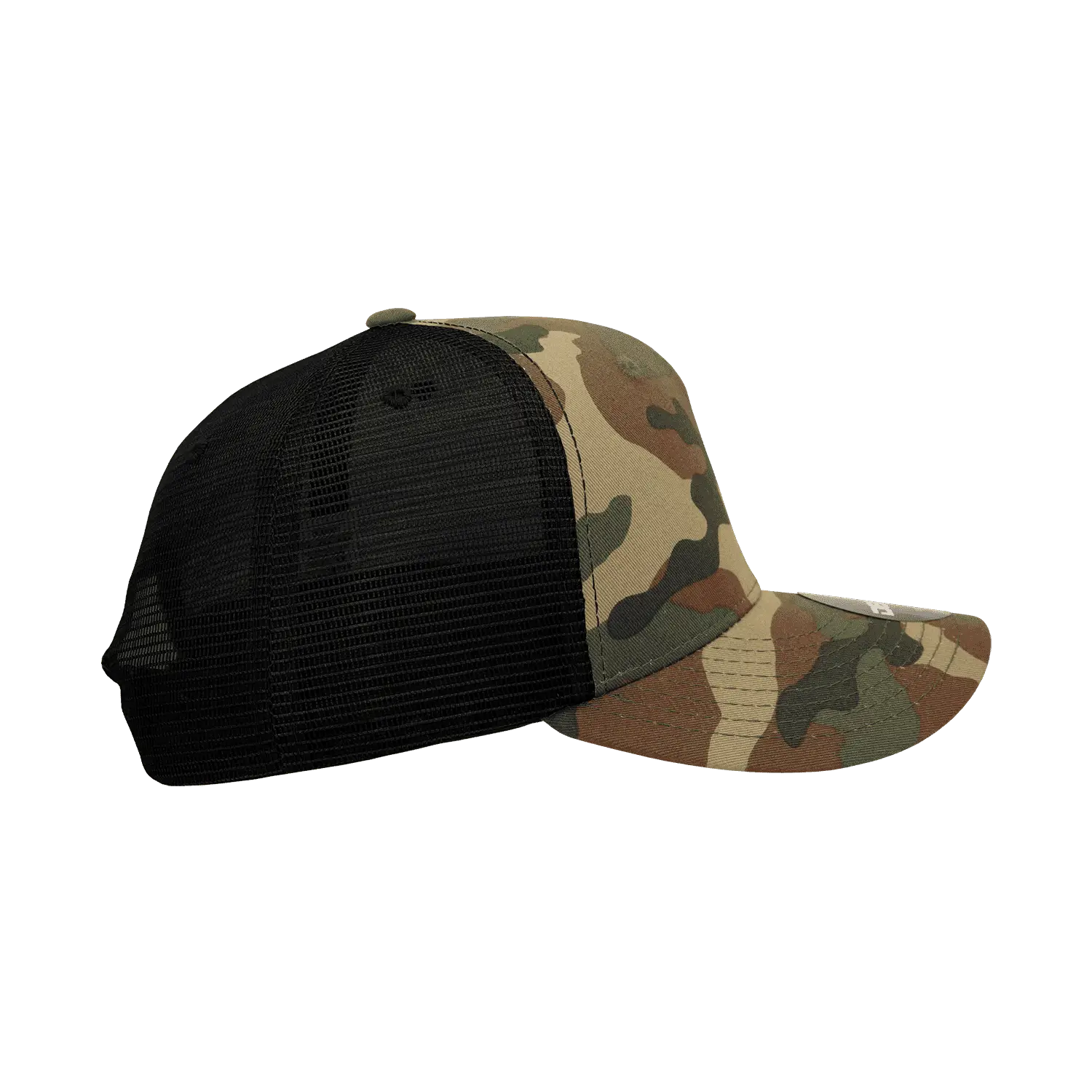 Decky 1054 Cotton Curve Billl Trucker Cap - Woodland Camo Black - Muti-Color / One Size Fits Most