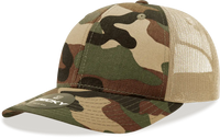 Decky 1054 Cotton Curve Billl Trucker Cap Woodland Camo Khanki Woodland Khanki / One Size Fits Most