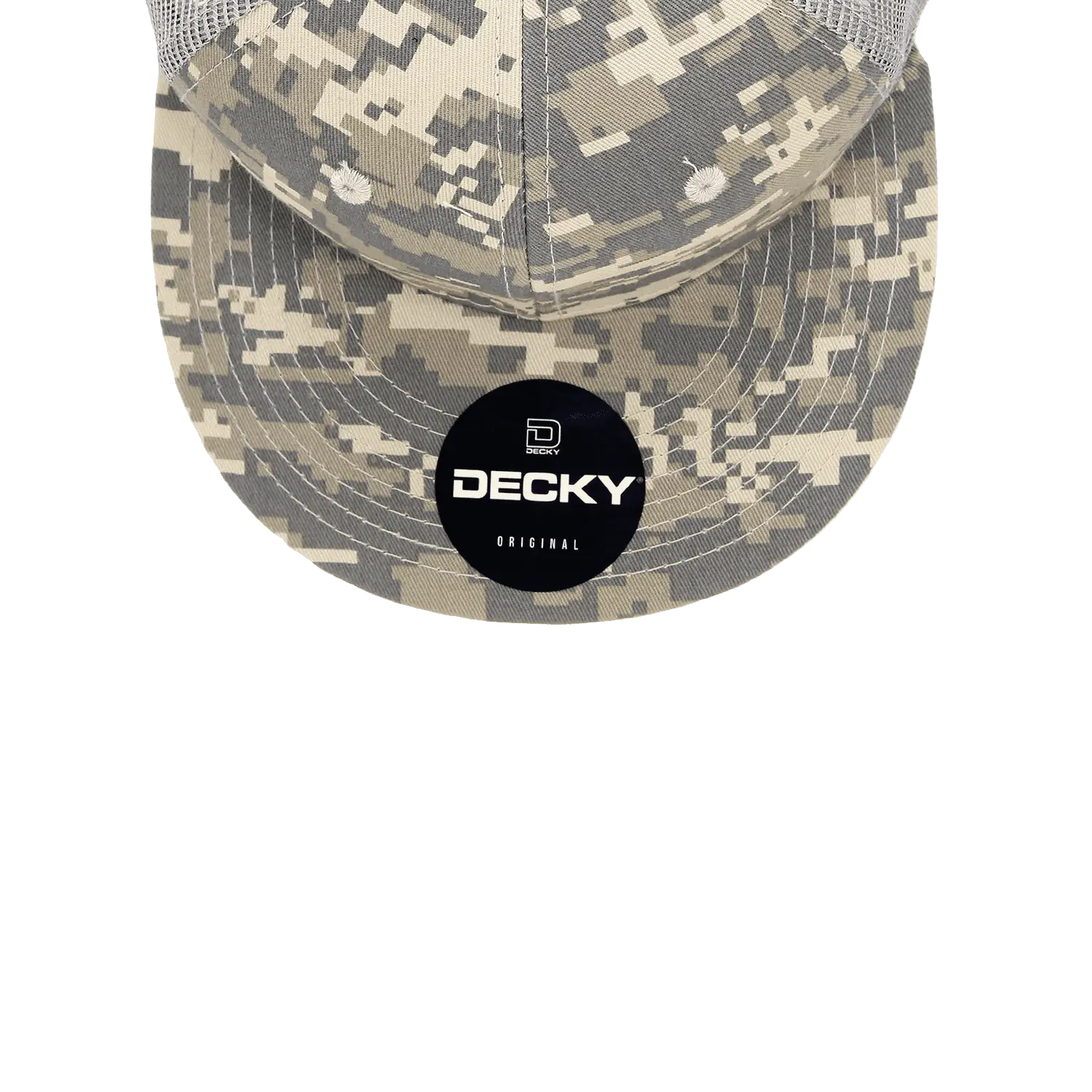 Decky 1055 Camo Flat Bill Trucker Cap - Army Digicam Gray - Army Digicam Gray / One Size Fits Most
