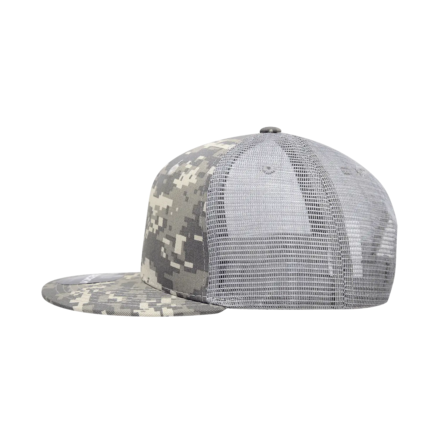 Decky 1055 Camo Flat Bill Trucker Cap - Army Digicam Gray - Army Digicam Gray / One Size Fits Most