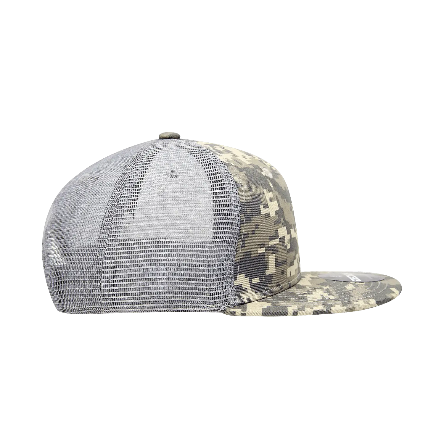 Decky 1055 Camo Flat Bill Trucker Cap - Army Digicam Gray - Army Digicam Gray / One Size Fits Most
