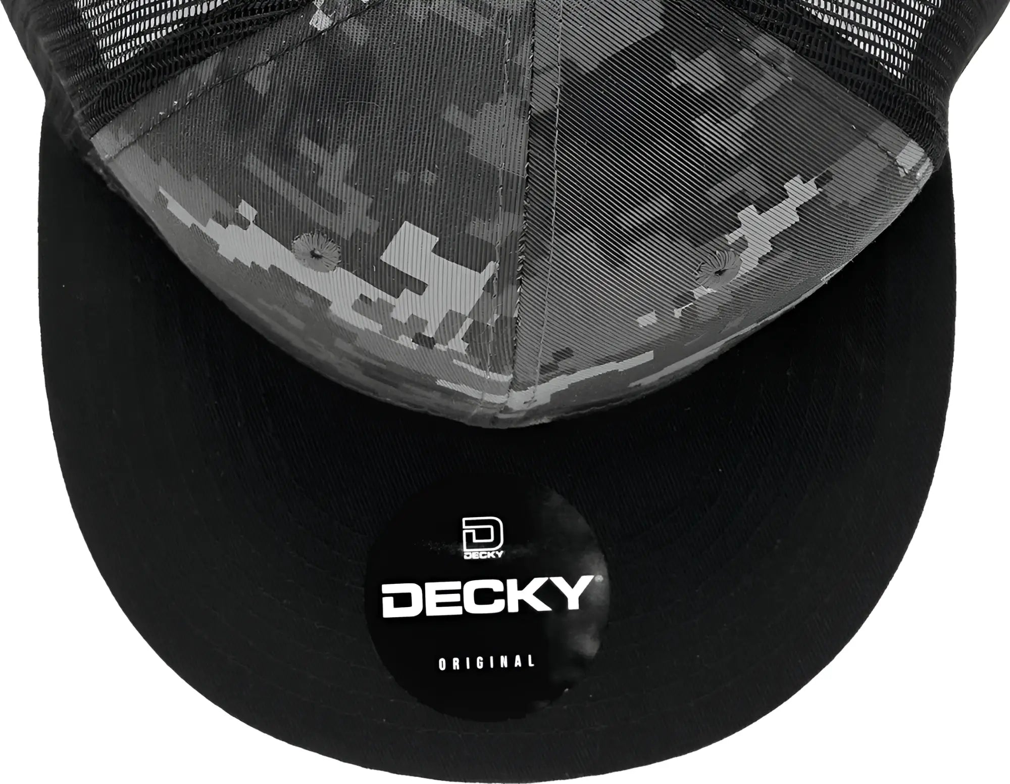 Decky 1055 Camo FLAT Bill Trucker Cap - Black NTG Camo - Black NTG Camo / One Size Fits Most